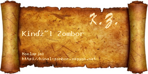 Kinál Zombor névjegykártya